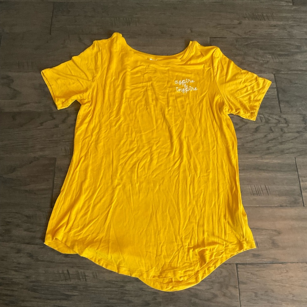Women’s Yellow Old Navy Yellow Aspire & Inspire Tee - Size Small